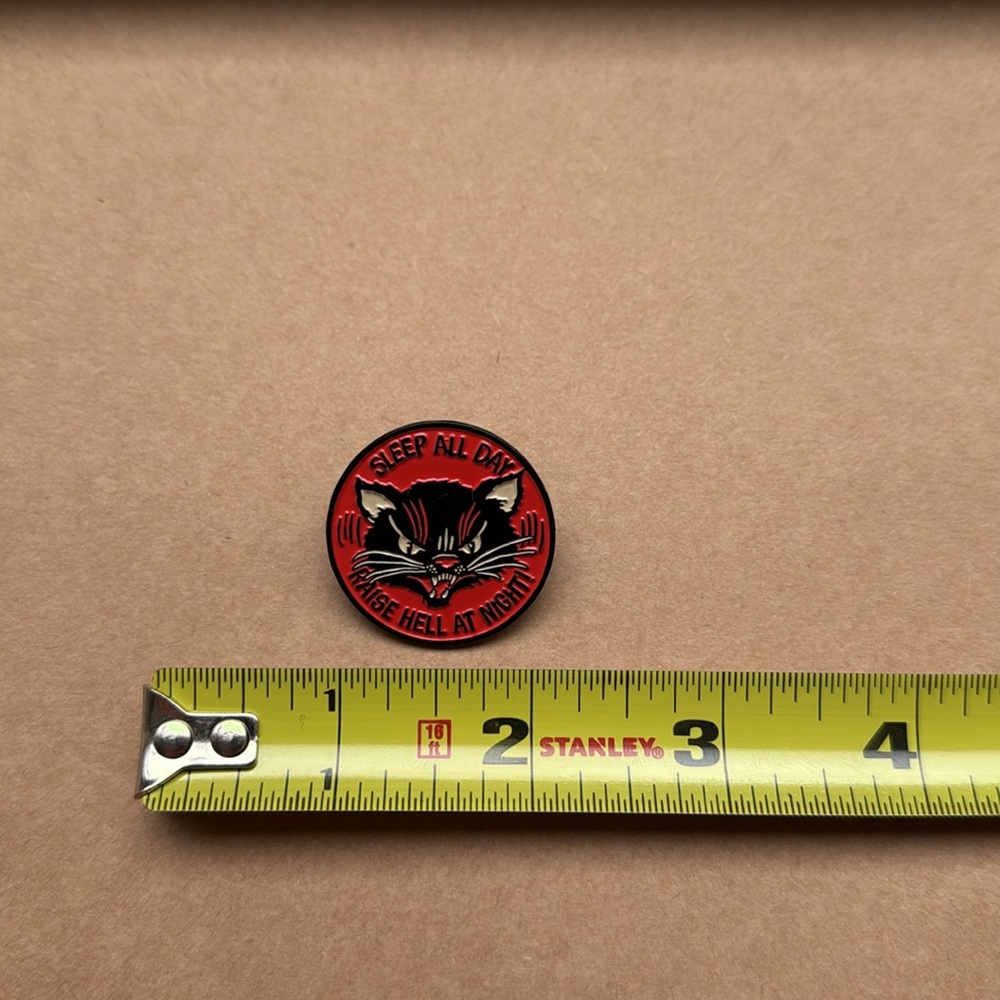 Red Cat Enamel Pin - Picture 3 of 3